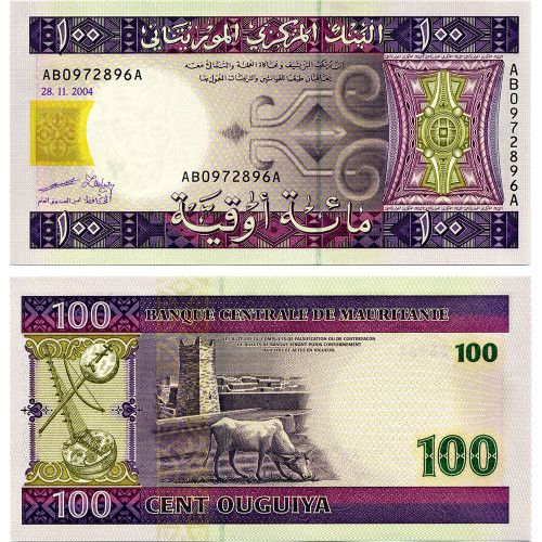 100 угий 2004 года - Мавритания (Pick 10.a) UNC