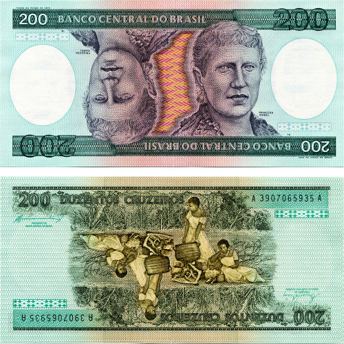 200 крузейро 1984 г - Бразилия (Pick 199b) UNC