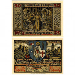 Нотгельд 50 пфеннигов 1921 года - Eisenach (Айзенах) - Mehl 320.2 - Вариант 3) VF
