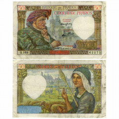 50 франков 1942 года - Франция (Жак Кёр) (Pick 93) F-VF