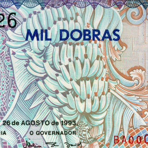 1000 добр 1993 года - Сан-Томе и Принсипи (Pick 64) UNC