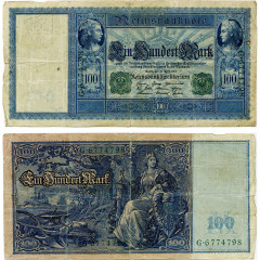 100 марок 1910 года - Германия (Pick 43) G-VG