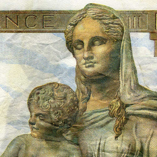 1000 франков 1942 года - Франция (Pick 102 (Богиня Деметра) F-VF