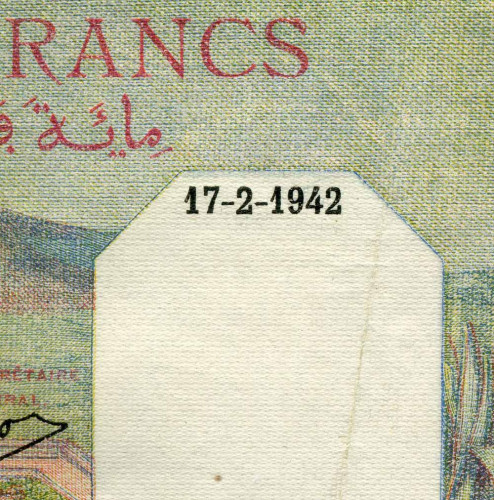 100 франков 1942 года - Алжир (Pick 85) G-VG