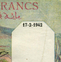 100 франков 1942 года - Алжир (Pick 85) G-VG