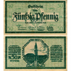 Нотгельд 50 пфеннигов 1918 года - Германия - Kiel (Киль) XF