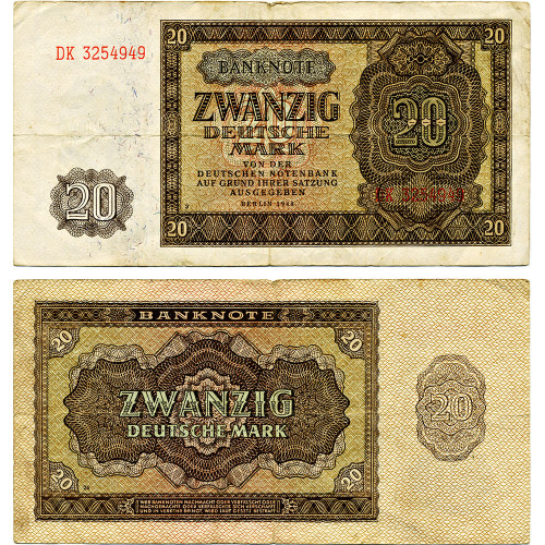 20 марок 1948 года - ГДР (Pick 13.b) VF