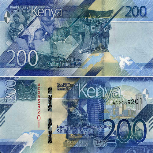 200 шиллингов 2019 года - Кения UNC
