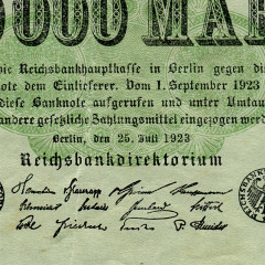 100000 марок 1923 года - Германия (Pick 91a (зеленая бумага) F-VF