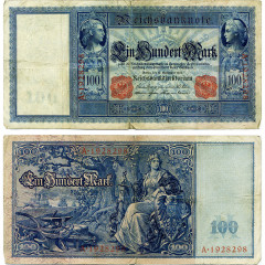 100 марок 1909 года - Германия (Pick 38) G-VG