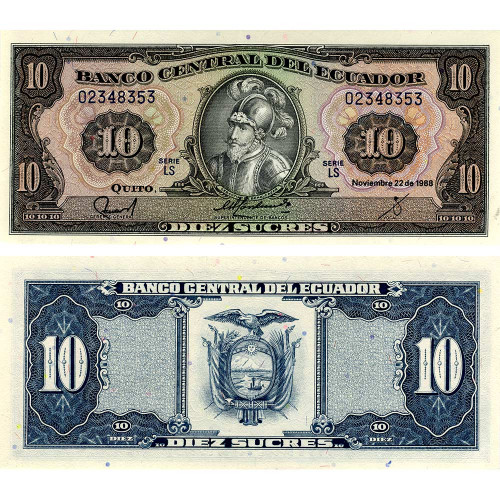 10 сукре 1988 года - Эквадор (Pick 121) UNC