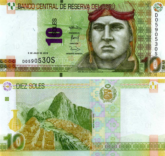 10 солей 2018 года - Перу (Pick 192) UNC