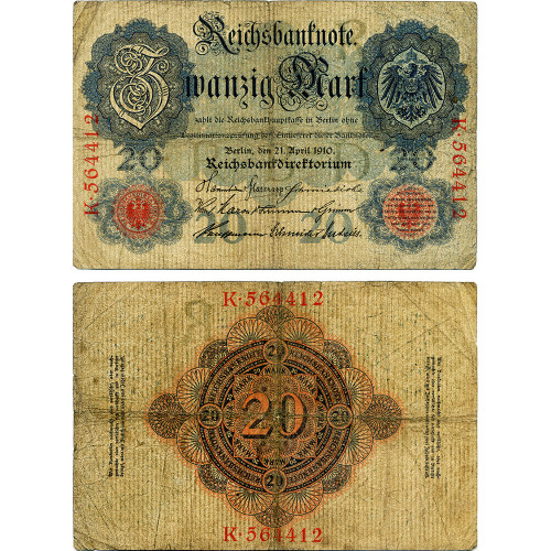 20 марок 1910 года - Германия (Pick 40) G