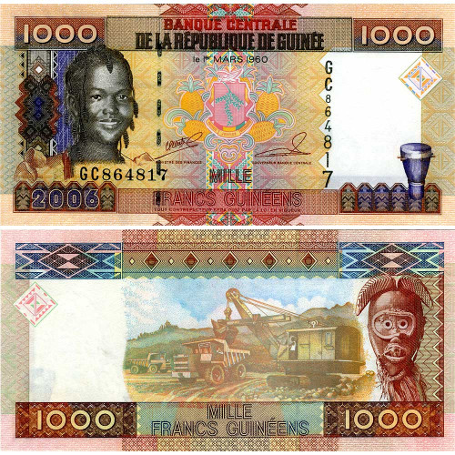 1000 франков 2006 года - Гвинея (Pick 40) UNC