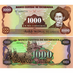 1000 кордоб 1985 года - Никарагуа (Pick 156) UNC