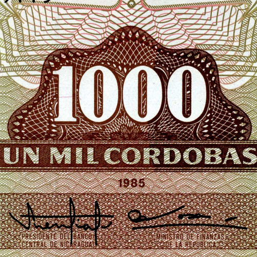 1000 кордоб 1985 года - Никарагуа (Pick 156) UNC
