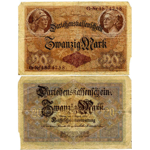 20 марок 1914 года - Германия (Pick 48.b) G-VG