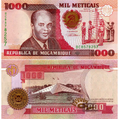 1000 метикал 1991 года - Мозамбик (Pick 135) UNC