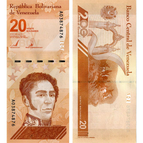 20 боливар 2021 года - Венесуэла (Pick W117) - UNC