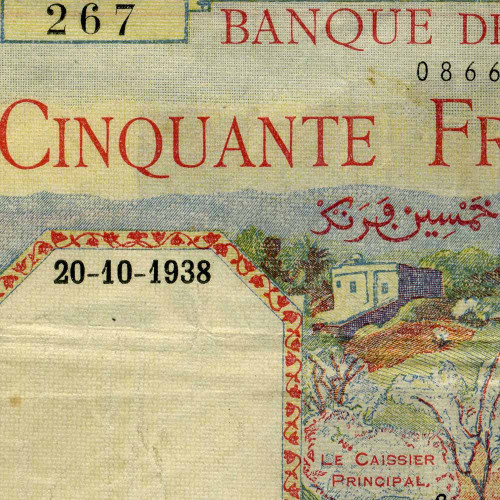 50 франков 1938 года - Алжир (Pick 84) F-VF