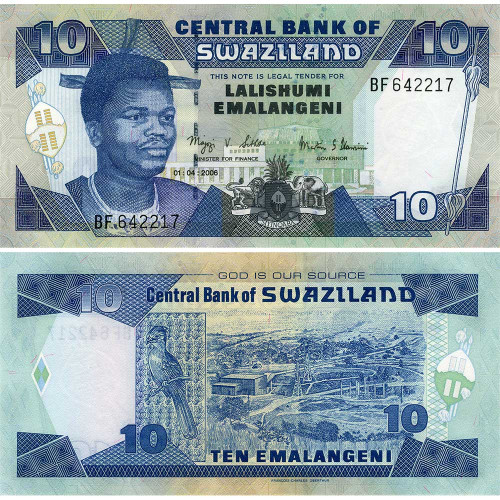 10 эмалангени 2006 года - Свазиленд (Pick 29c) UNC