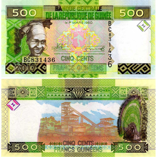 500 франков 2017 года — Гвинея UNC