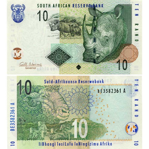 10 рэндов 2005 года - ЮАР (Pick 128.b) UNC