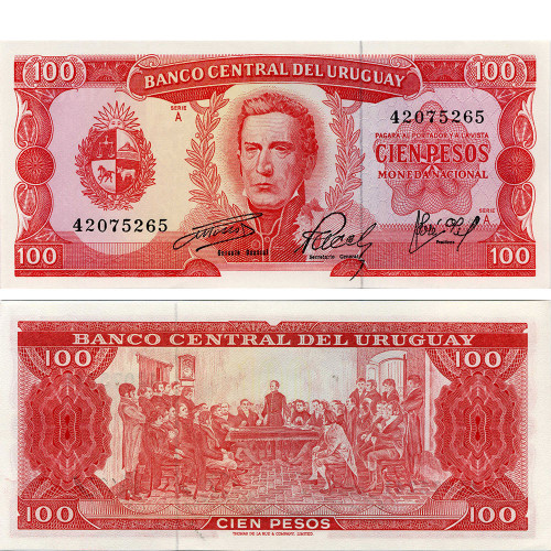 100 песо 1967 года - Уругвай (Pick 47) UNC