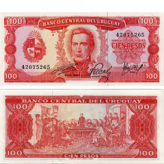100 песо 1967 года - Уругвай (Pick 47) UNC