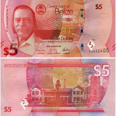 5 долларов 2025 года - Белиз (Pick W74) UNC