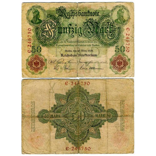 50 марок 1906 года - Германия (Pick 26а) G-VG