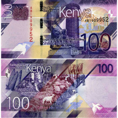 100 шиллингов 2019 года - Кения (Pick W53) UNC