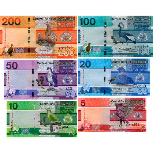 Набор банкнот Гамбии 2023 (2024) гг. из 6 штук UNC