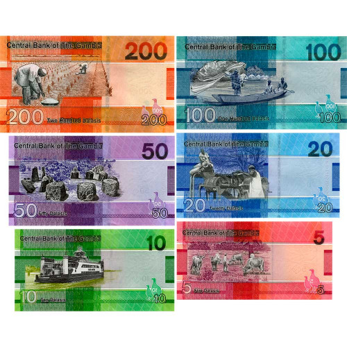 Набор банкнот Гамбии 2023 (2024) гг. из 6 штук UNC