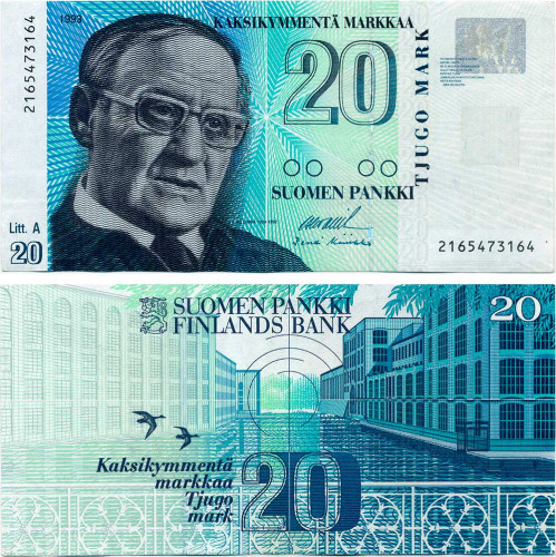 20 марок 1993 года - выпуск 1997 года - Финляндия (Pick 123) XF