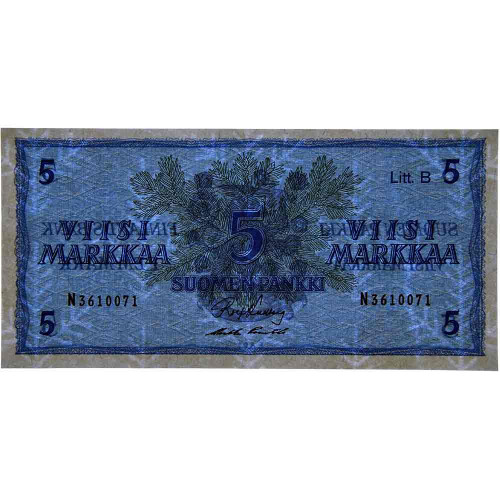 5 марок 1963 года - Финляндия (Pick 106A) aUNC - Литера В