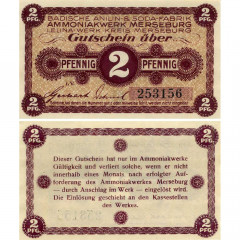 Нотгельд 2 пфеннига 1921 года (BASF) - Merseburg (Мерзебург) XF
