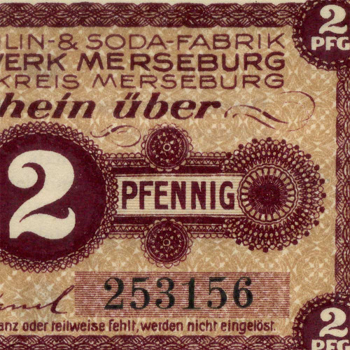 Нотгельд 2 пфеннига 1921 года (BASF) - Merseburg (Мерзебург) XF