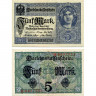 5 марок 1917 года - Германия (Pick 56.a) VF