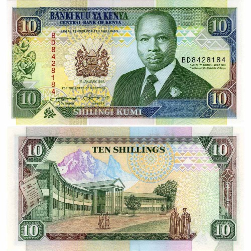 10 шиллингов 1994 года - Кения (Pick 24f) UNC