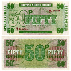 50 новых пенсов 1972 года - Вооруженные силы Великобритании (Pick M49) aUNC