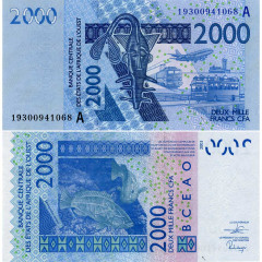 2000 франков 2019 года - Кот-д'Ивуар (Pick 116A) UNC