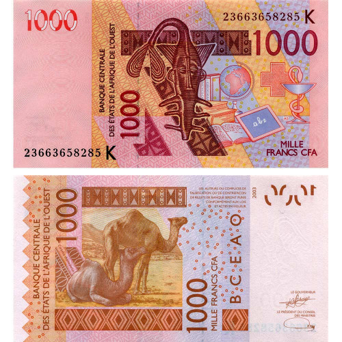 1000 франков 2023 года - Сенегал (Pick 715K) UNC