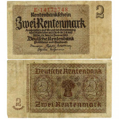 2 рентмарки 1937 года - Германия (Pick 174.b) G