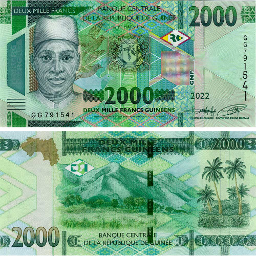 2000 франков 2022 года - Гвинея (Pick 48A) UNC