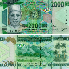 2000 франков 2022 года - Гвинея (Pick 48A) UNC