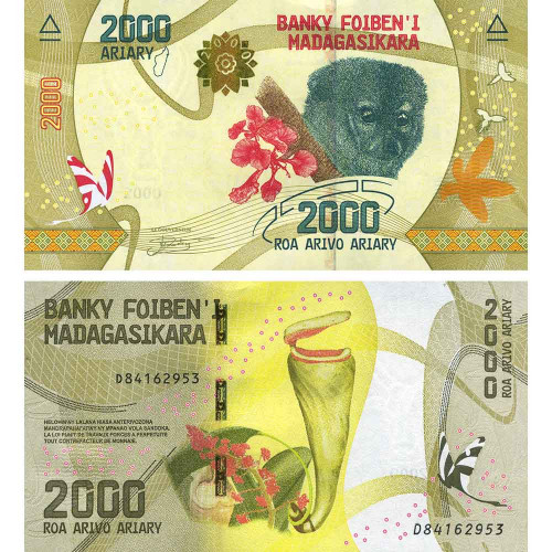 2000 ариари 2017 года - Мадагаскар (Pick 101c) UNC - новая подпись