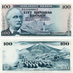 100 крон 1961 года - Исландия (Pick 44) aUNC