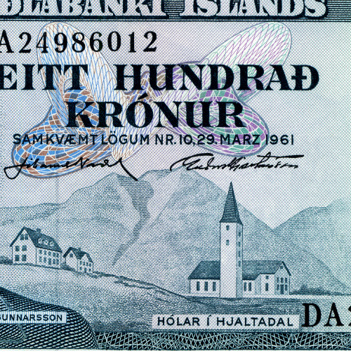 100 крон 1961 года - Исландия (Pick 44) aUNC