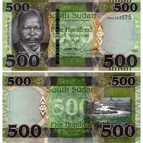 500 фунтов 2020 года - Южный Судан (Pick 16) UNC